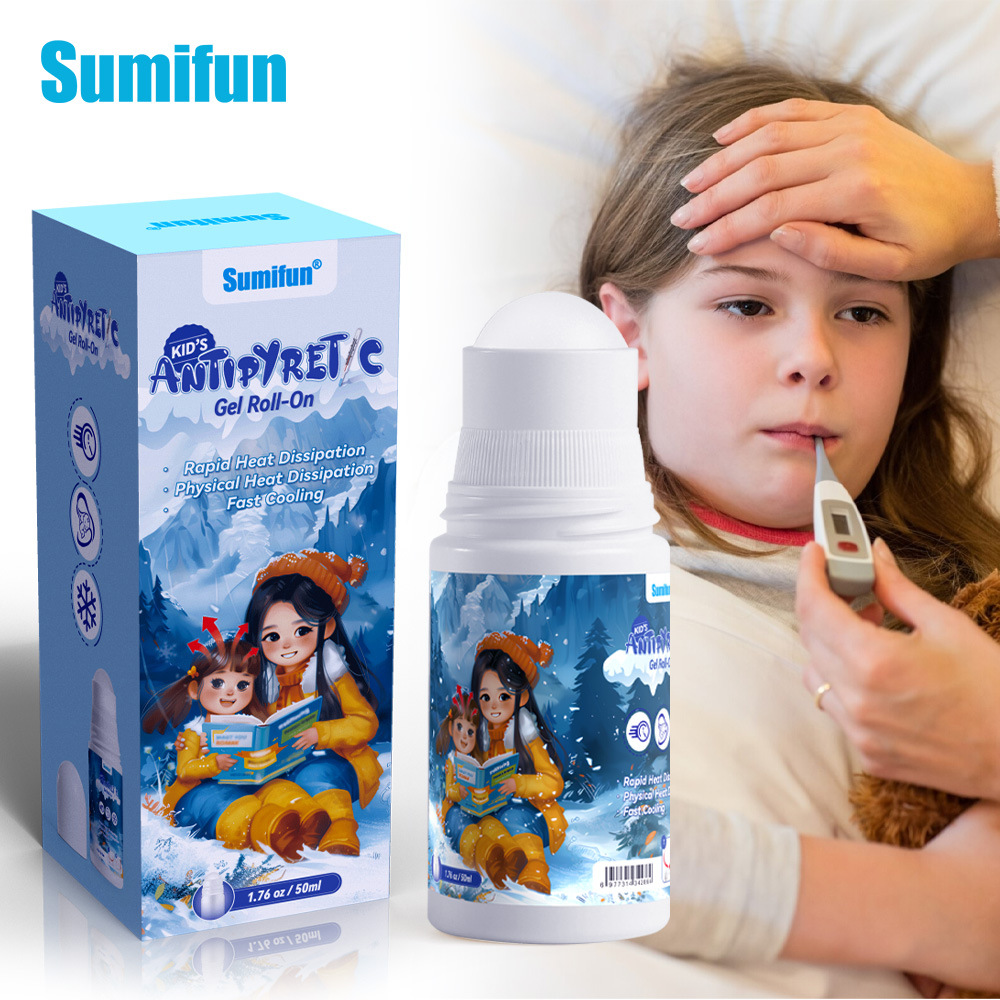 Sumifun Kids Cooling Gel Roll-On 50ml | Cooling Massage Gel for Kids | Gentle Botanical Formula | External Use Roll-On